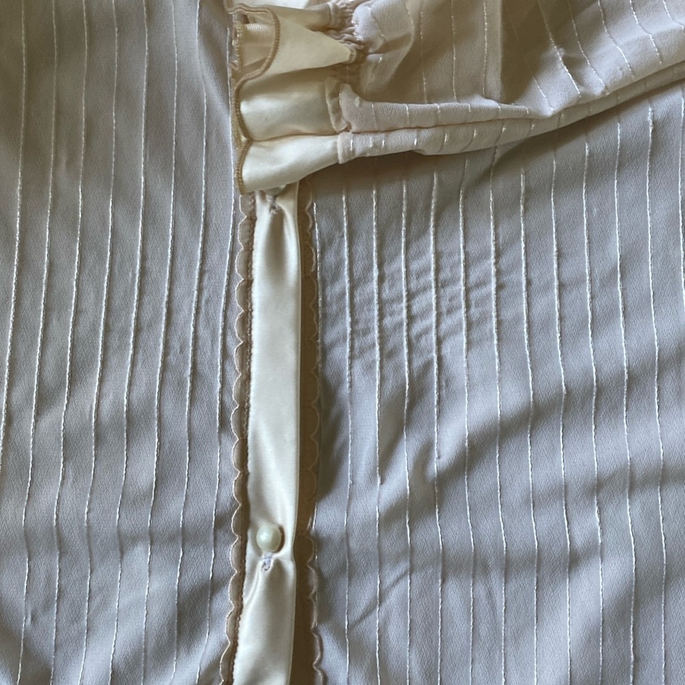 Vintage 70s Bloomer Pajama Set SMALL Ivory - Picture 7 of 12